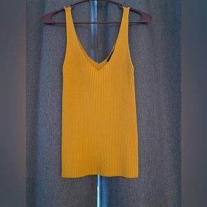 Louise Mustard Yellow Sleeveless Sweater Top